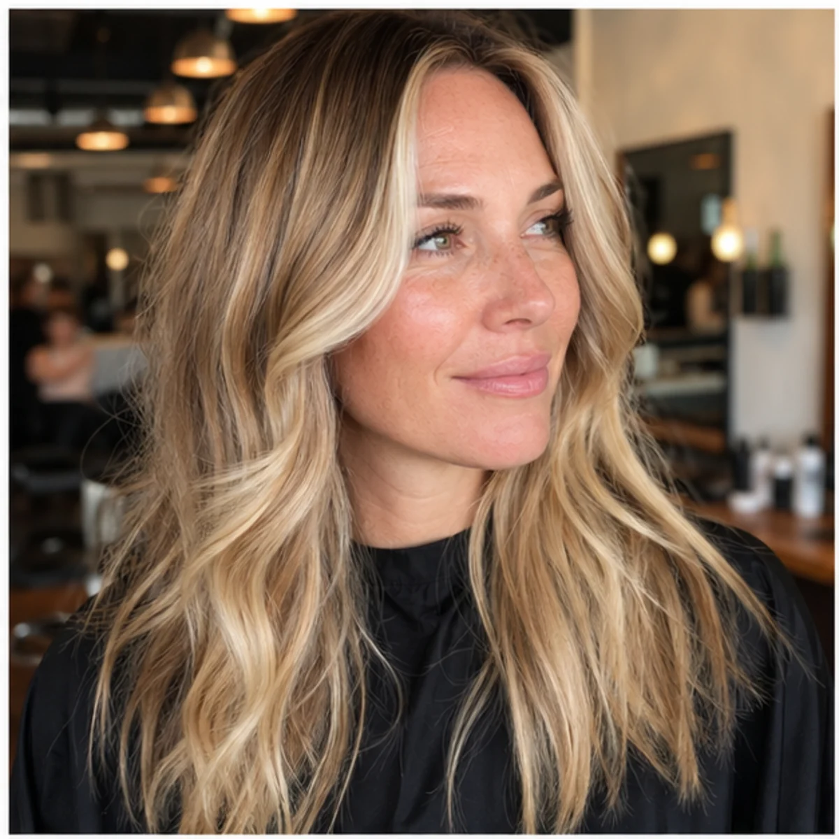 Soft face-frame blonde brightness around the face - demo inspiration image.