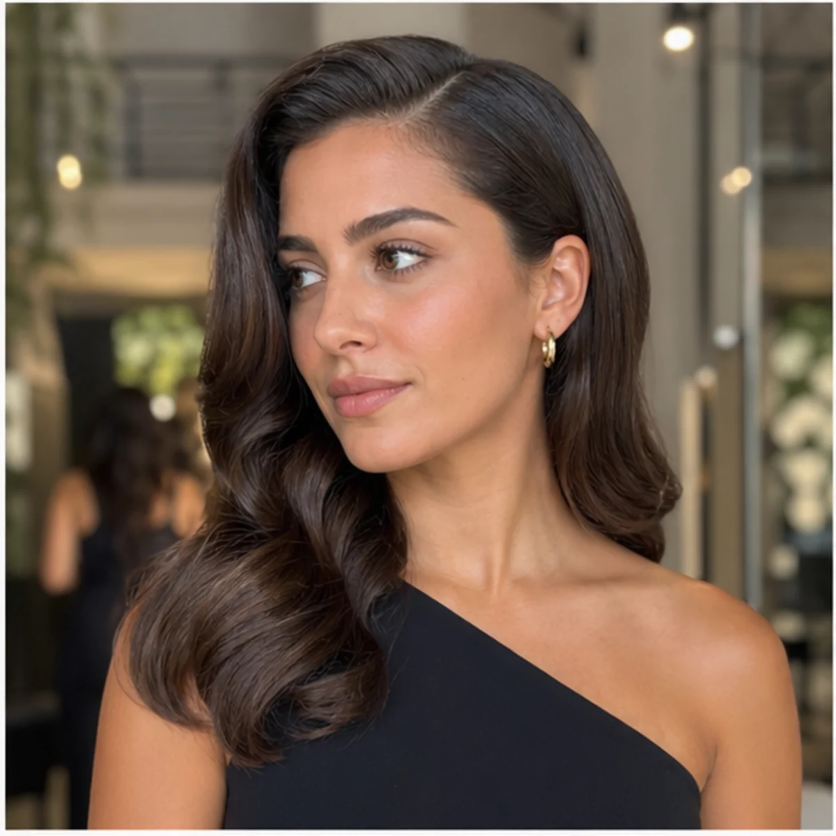 Event-ready polished waves with a clean side part - demo inspiration image.