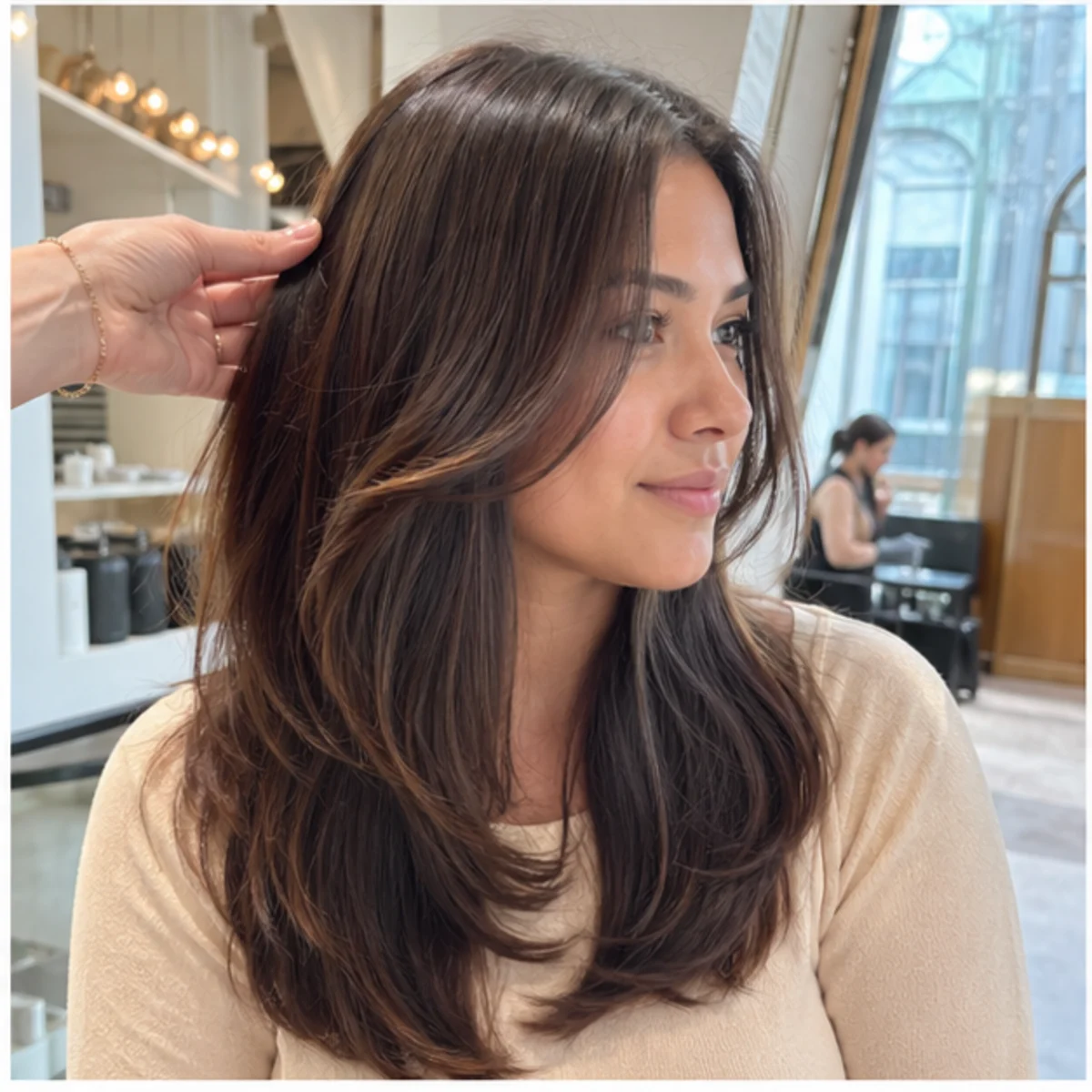Long haircut shape refresh with subtle layers - demo inspiration image.